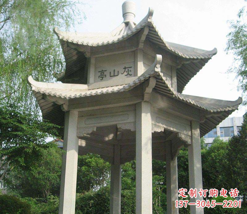 湖南双层石凉亭石雕