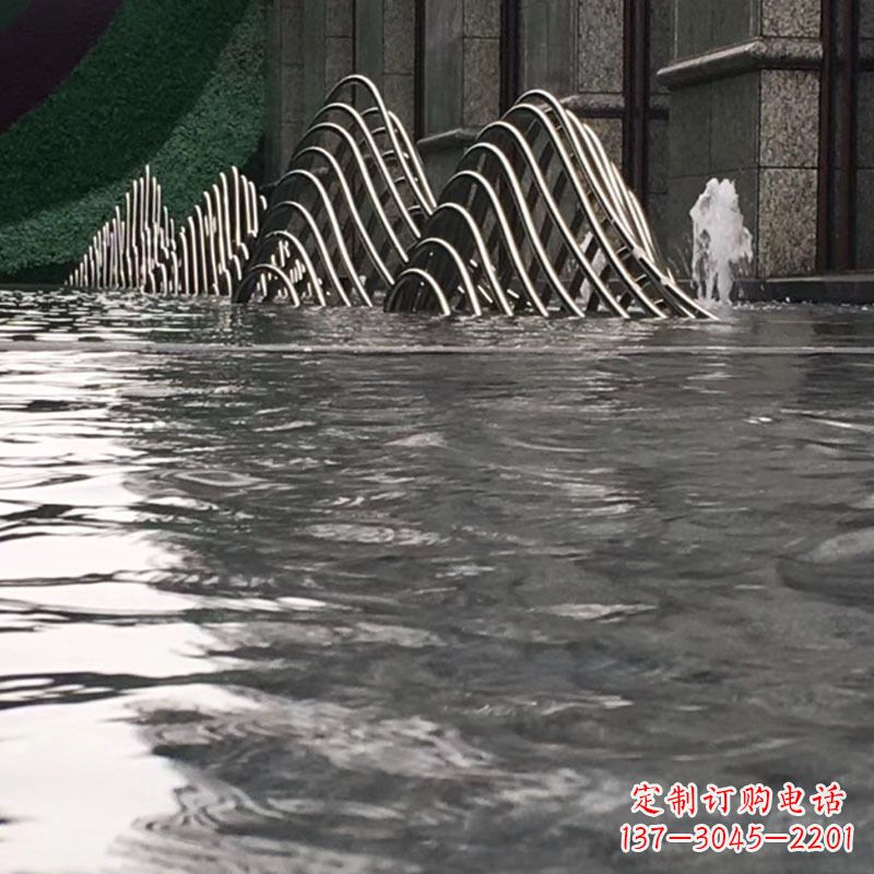 湖南水池水景假山不锈钢