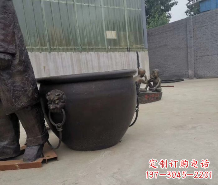 湖南水缸铜雕塑 (2)