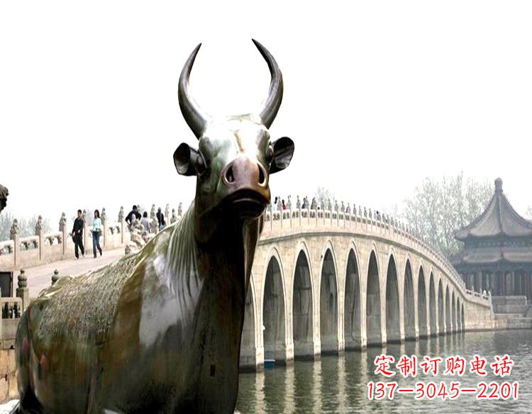 湖南水牛铜雕景观