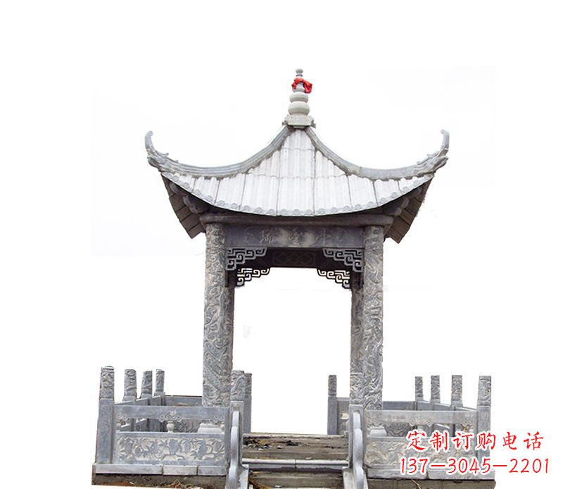 湖南四角仿古石凉亭石雕