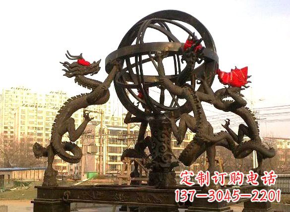 湖南四龙戏珠城市景观铜雕