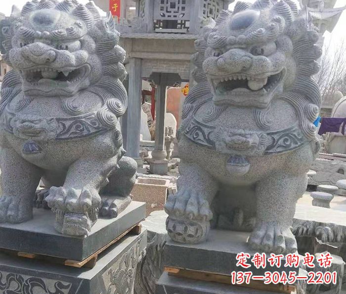 湖南寺庙景观仿古石狮子 (3)