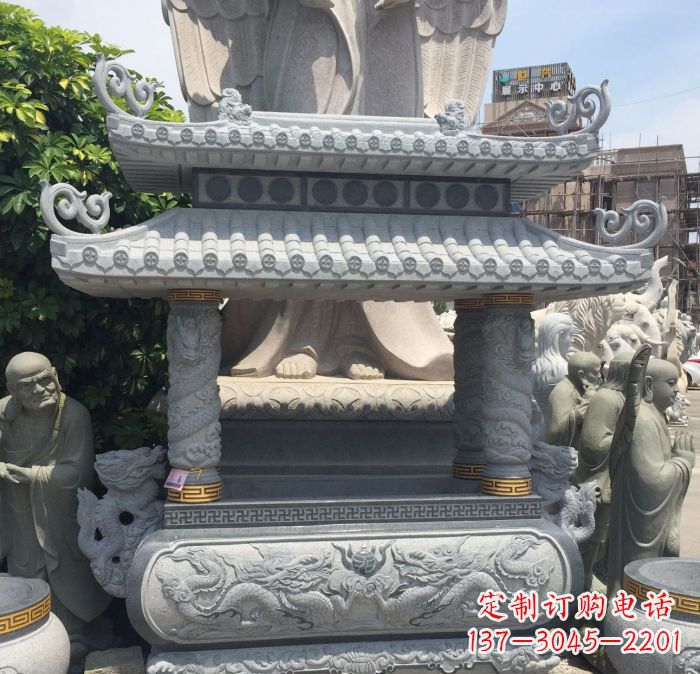 湖南寺庙景观仿古香炉石雕 (2)
