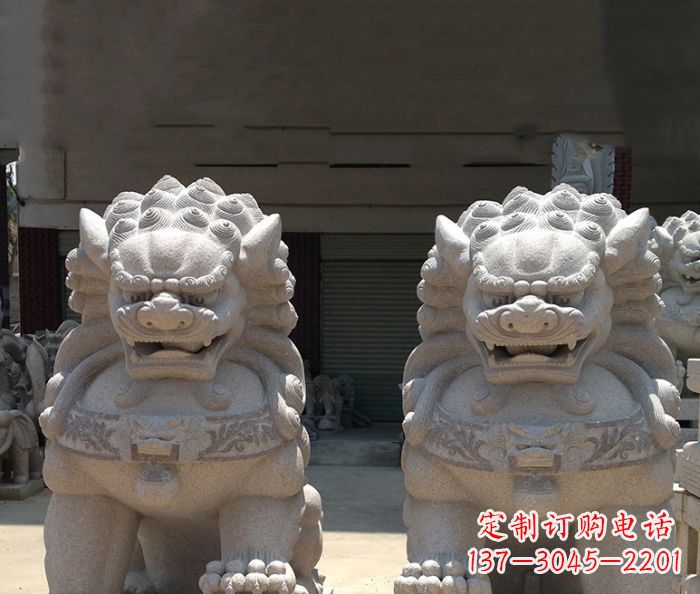 湖南寺庙景观仿古镇宅石狮子