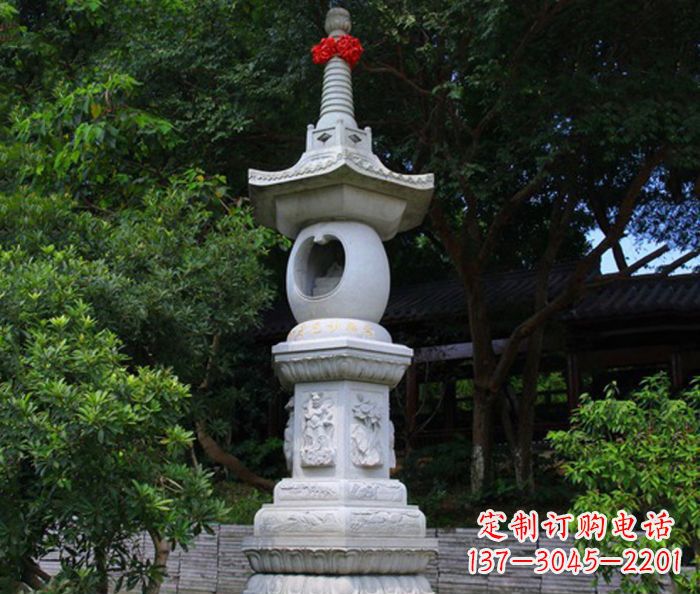 湖南寺庙景观舍利塔石雕 (2)
