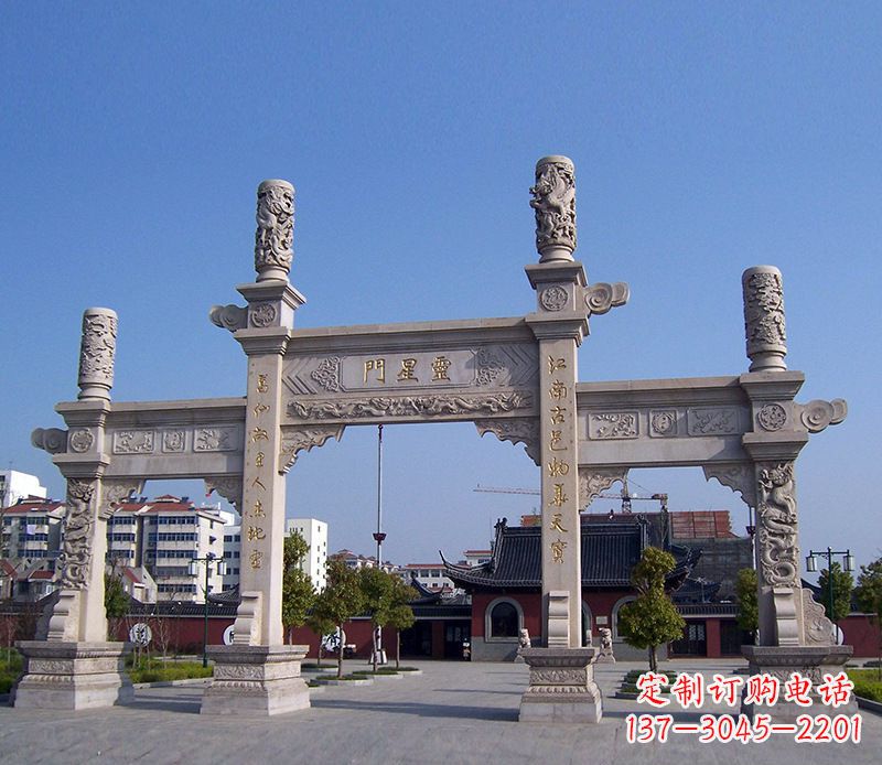 湖南寺庙景观石牌坊