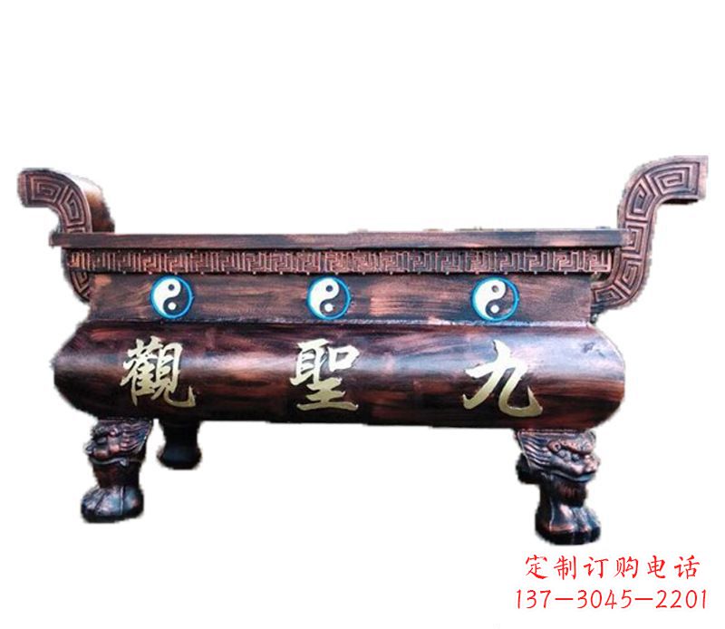 湖南寺庙九龙香炉铜雕