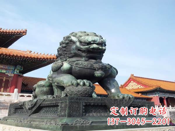 湖南寺庙青铜狮子