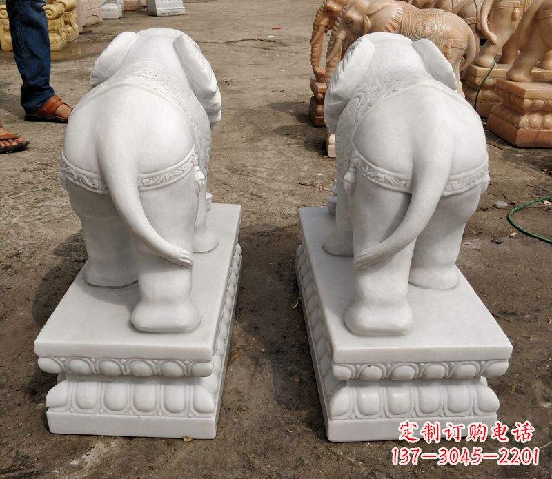 湖南寺庙石雕大象