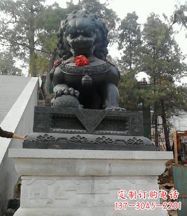 湖南寺庙狮子铜狮子雕塑