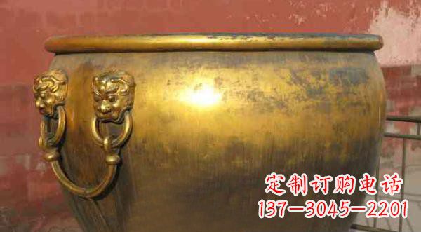 湖南寺庙水缸铜雕 (2)