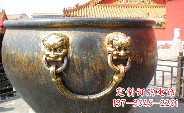 湖南寺庙水缸铜雕 (3)