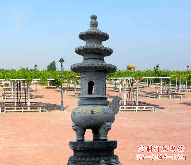 湖南寺庙塔铜雕香炉