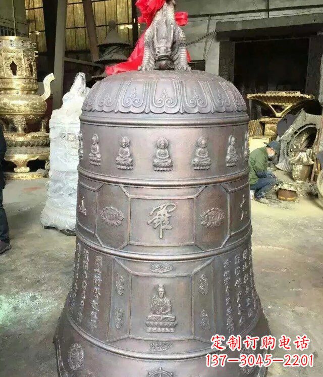 湖南寺庙铜雕钟铸铜钟雕塑