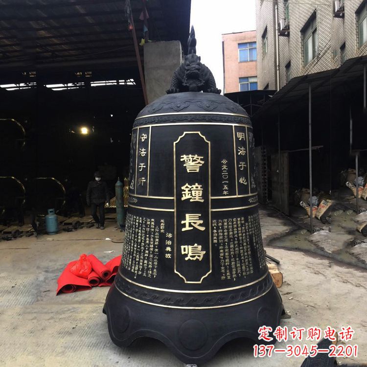 湖南寺庙铜钟雕塑
