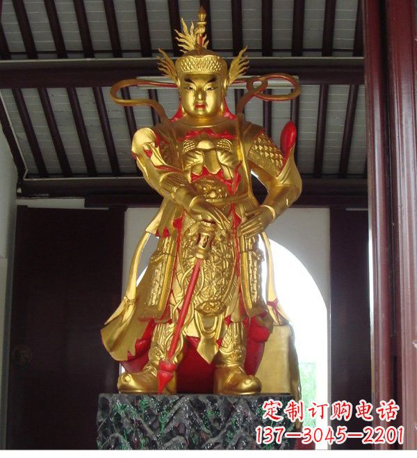 湖南寺庙韦陀菩萨铜雕