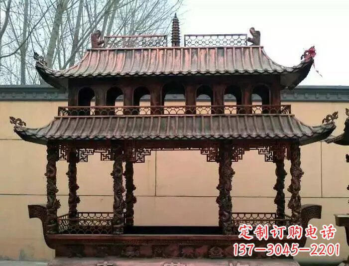 湖南寺庙香炉铜雕 (3)
