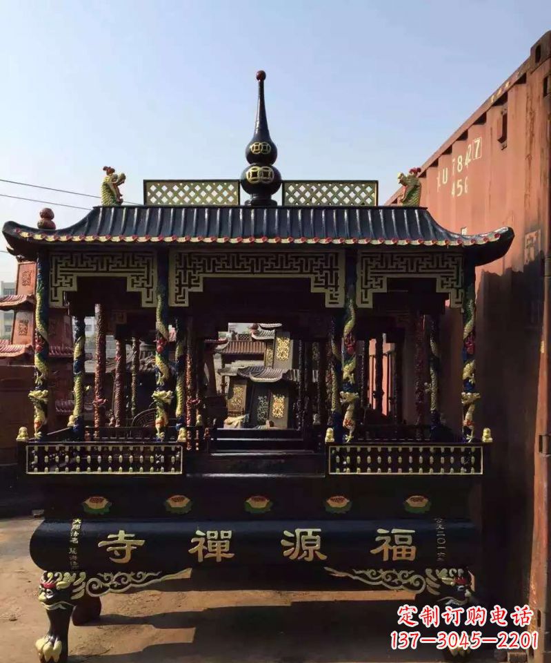 湖南寺庙香炉铜雕 (2)