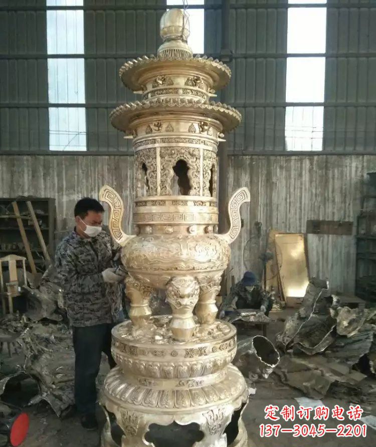 湖南寺庙香炉铜雕 (5)