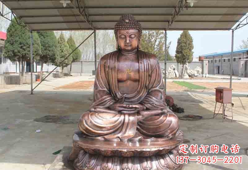 湖南寺庙铸铜如来佛像雕塑