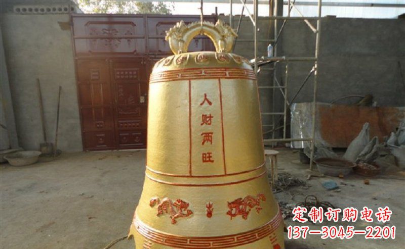 湖南寺庙铸铜钟雕塑