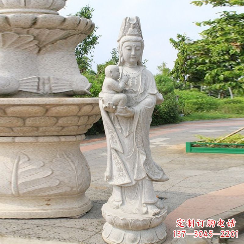 湖南送子观音汉白玉石雕