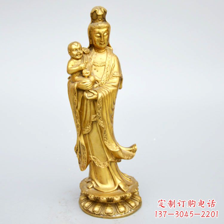 湖南送子观音铜雕