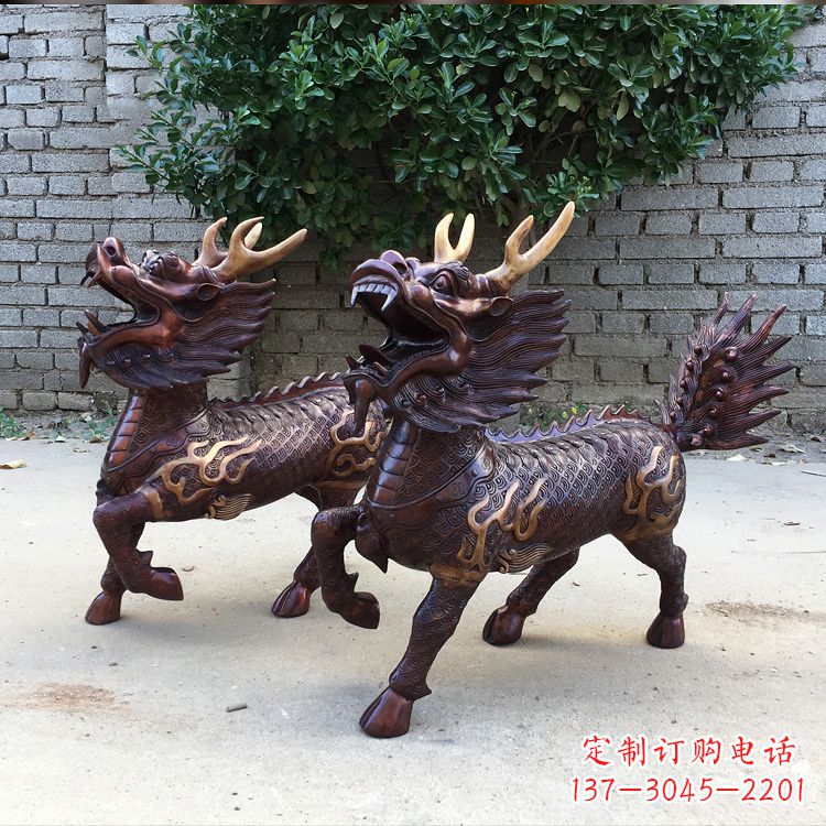 湖南送子麒麟铜雕塑