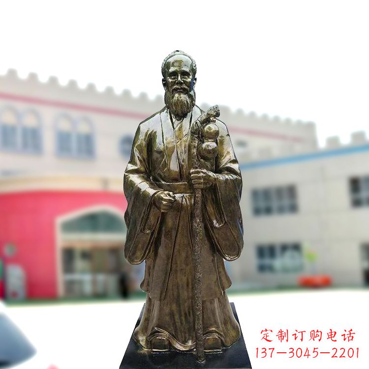 湖南孙思邈仿铜玻璃钢雕塑-医院著名医学人物雕像
