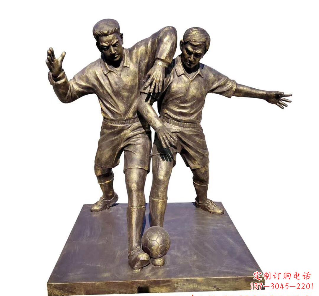 湖南踢足球人物铜雕