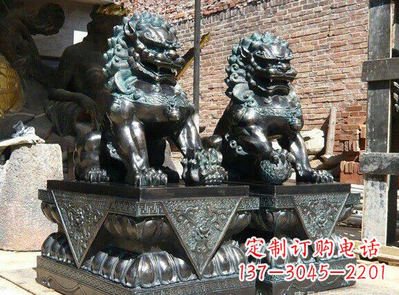 湖南天安门狮子铜雕塑