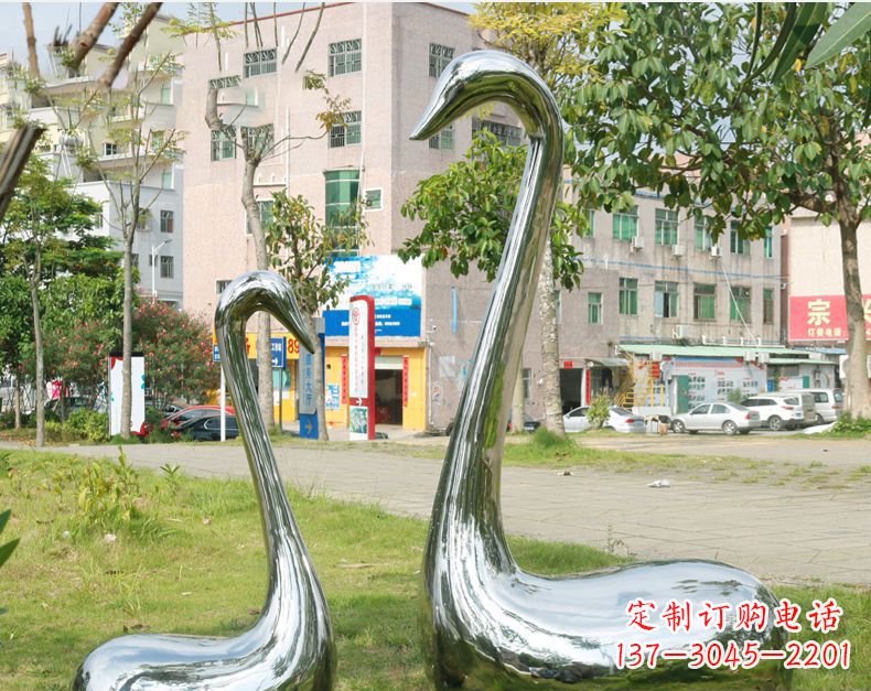 湖南天鹅抽象不锈钢雕塑112