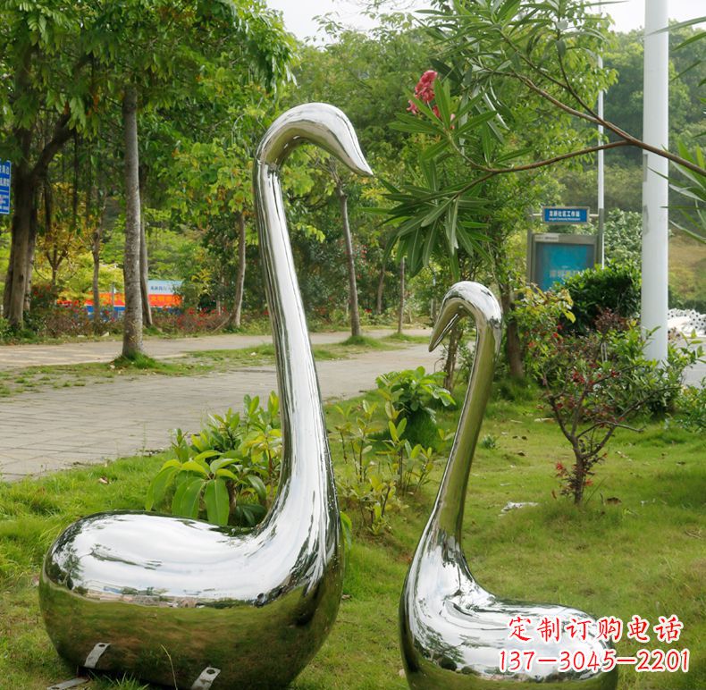 湖南天鹅抽象不锈钢雕塑