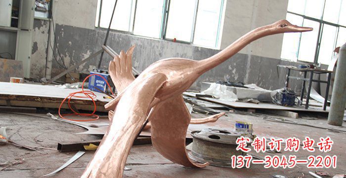 湖南天鹅铸铜动物铜雕