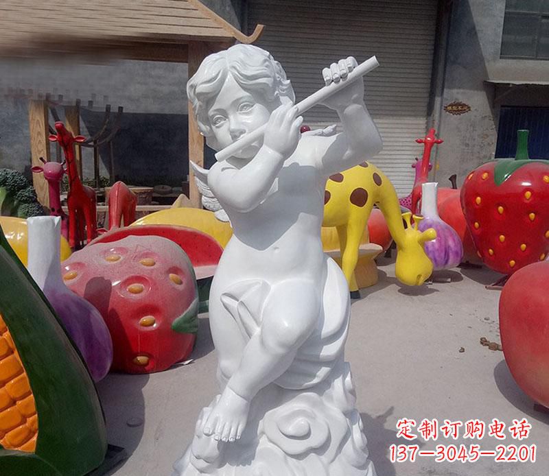 湖南天使吹笛人物石雕
