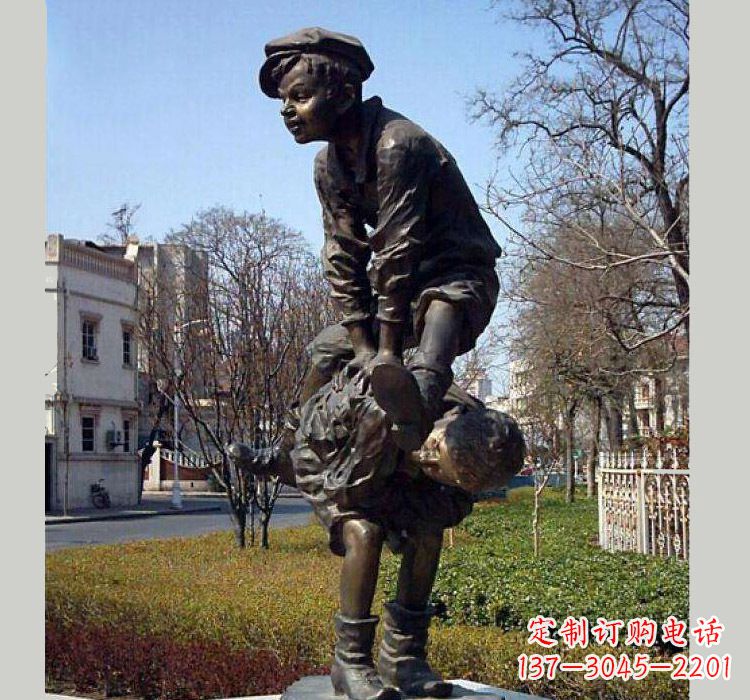 湖南跳山羊人物铜雕