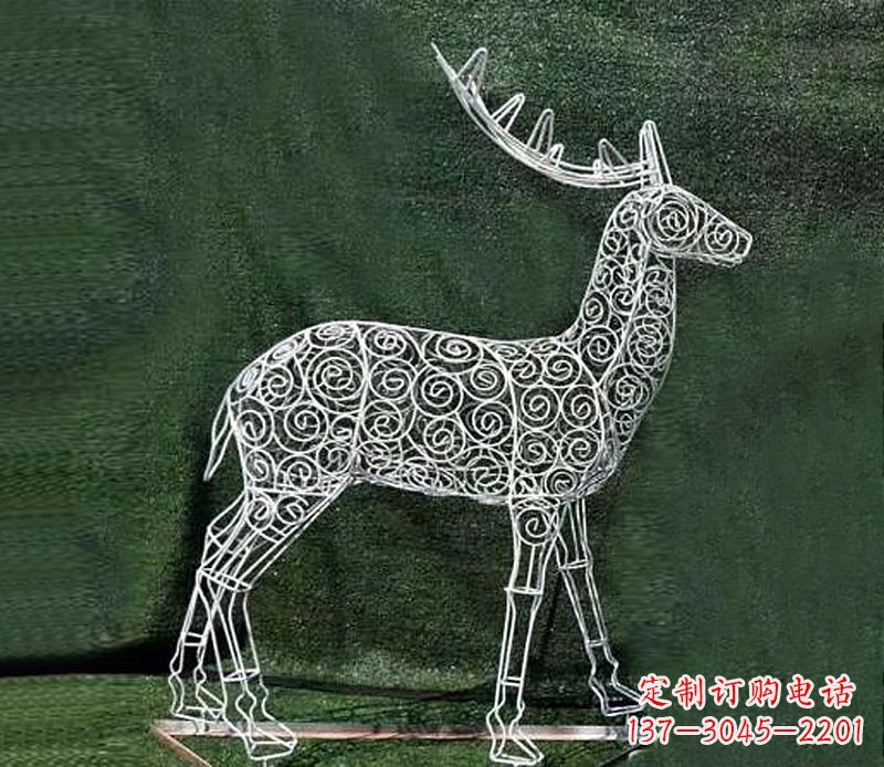 湖南铁艺不锈钢镂空梅花鹿雕塑
