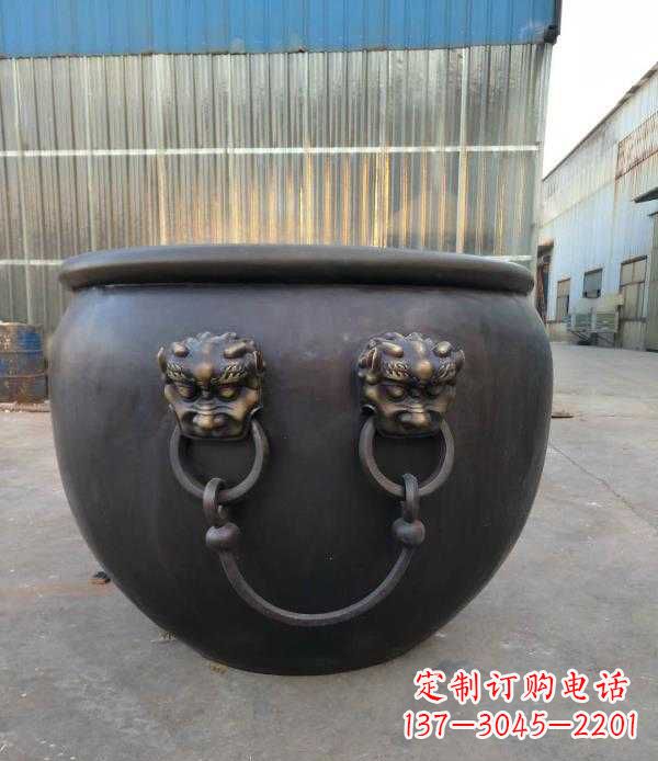 湖南庭院水缸铜雕