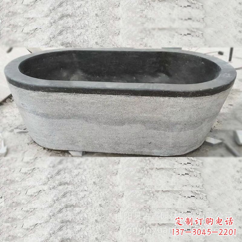 湖南庭院养鱼石雕水槽