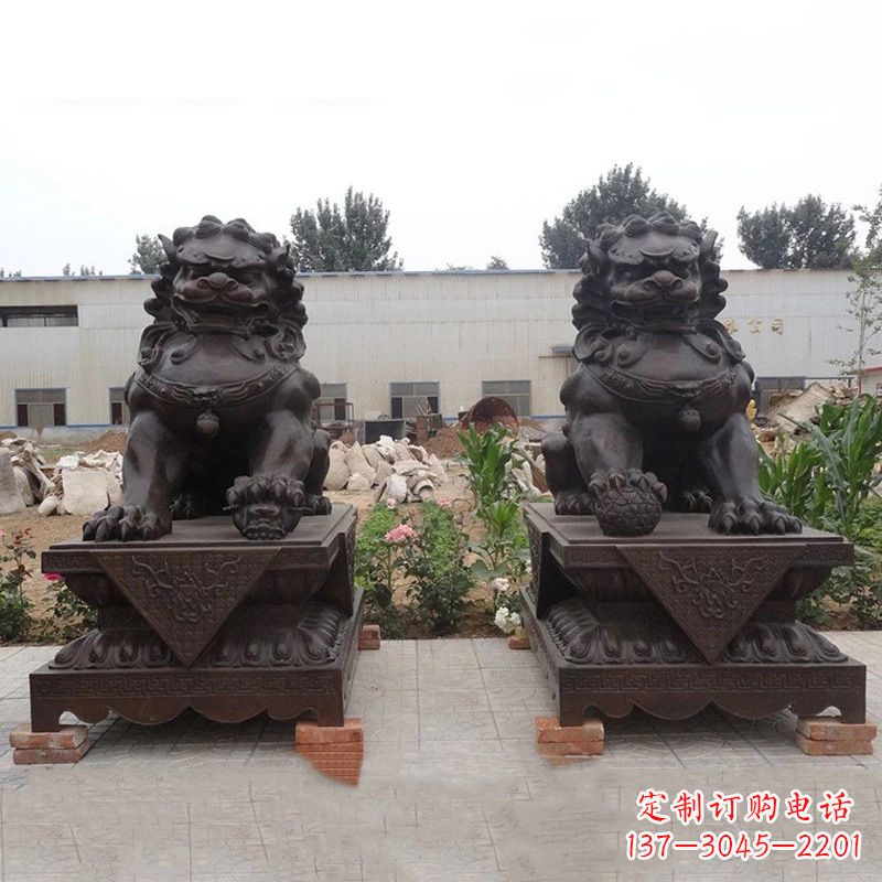 湖南铜雕北京狮子