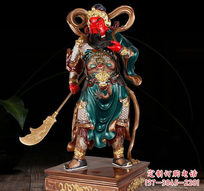 湖南铜雕彩绘关公