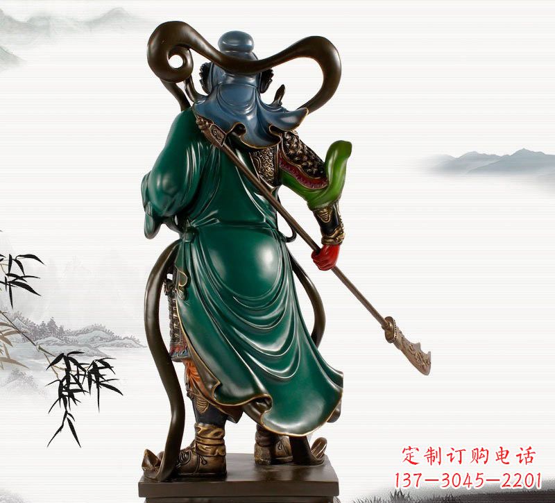 湖南铜雕彩绘武财神关公