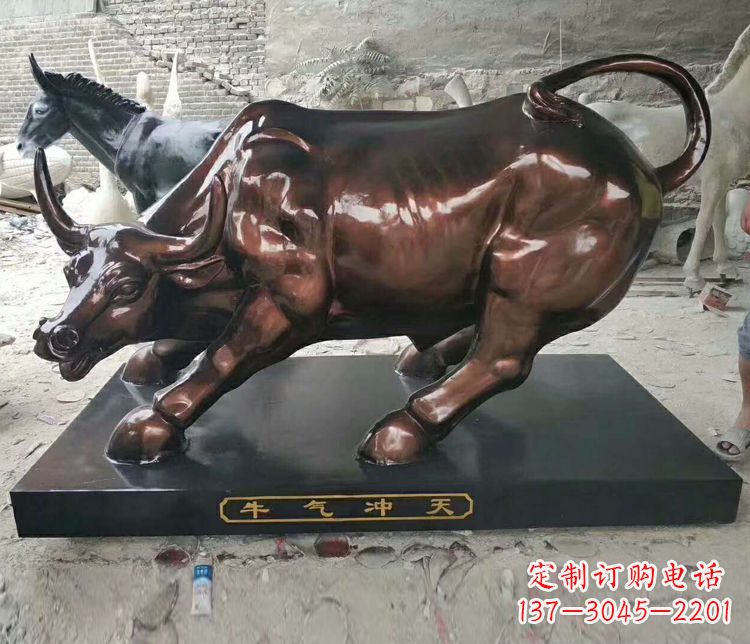 湖南铜雕城市牛气冲天