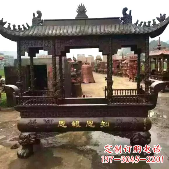 湖南铜雕纯铜香炉