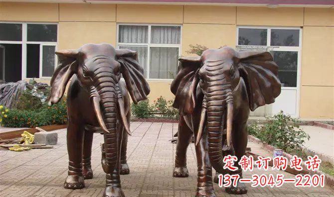 湖南铜雕大象公司门口动物雕塑