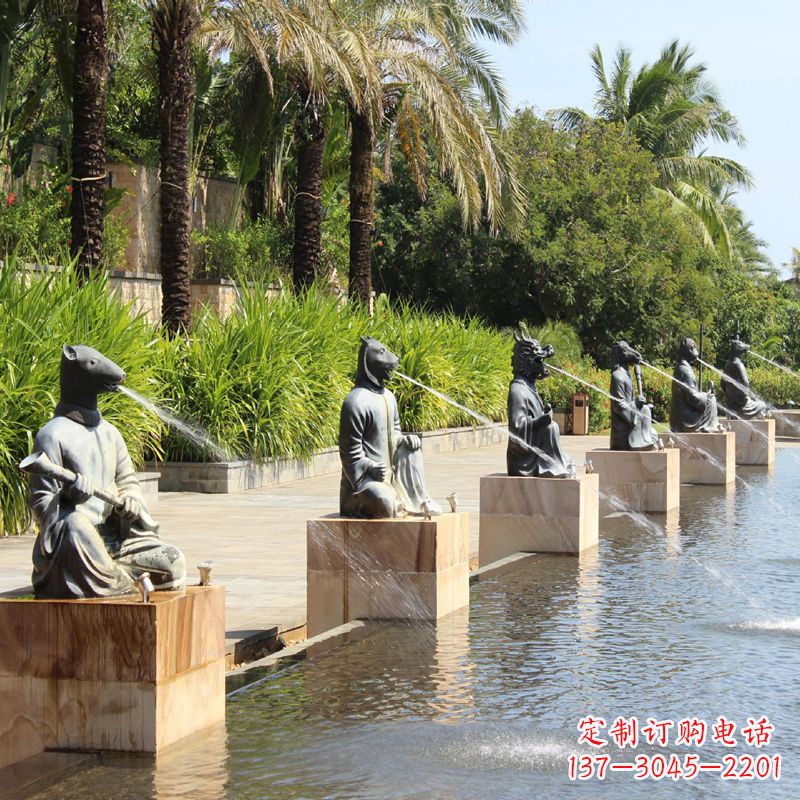 湖南铜雕动物喷泉景观雕塑
