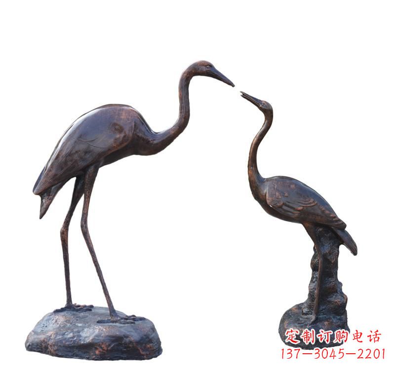 湖南铜雕动物仙鹤
