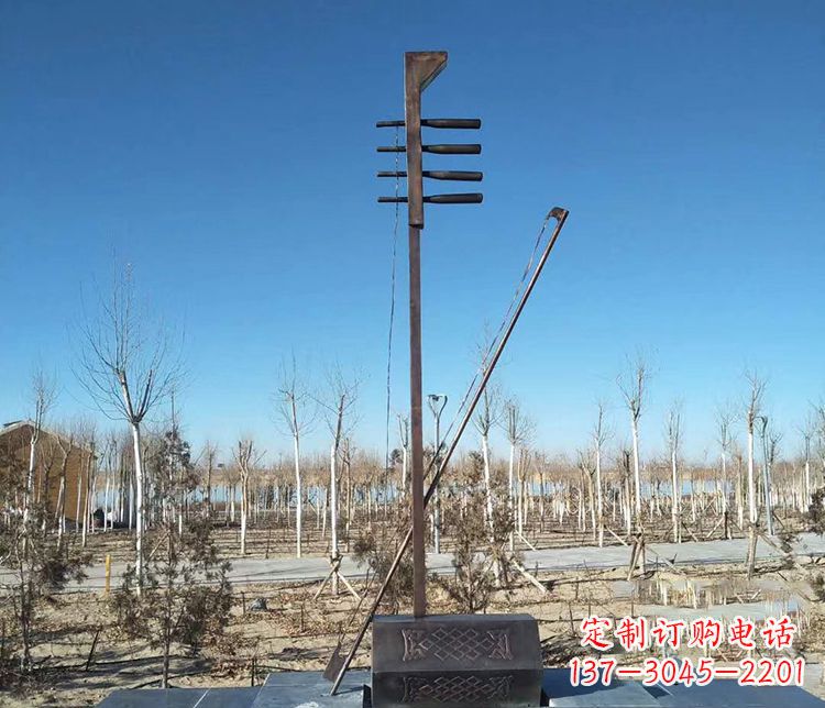湖南铜雕二胡景观雕塑