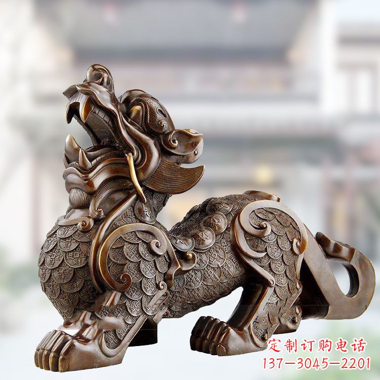 湖南铜雕仿古辟邪貔貅